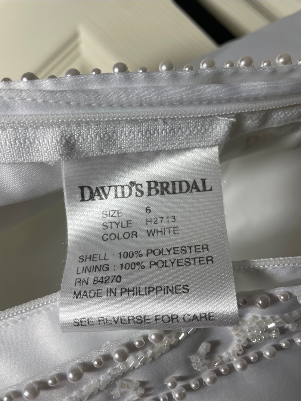 David’s bridal White Sleeveless Flower Girl Dress with Beaded Neckline NWOT - Picture 7 of 8